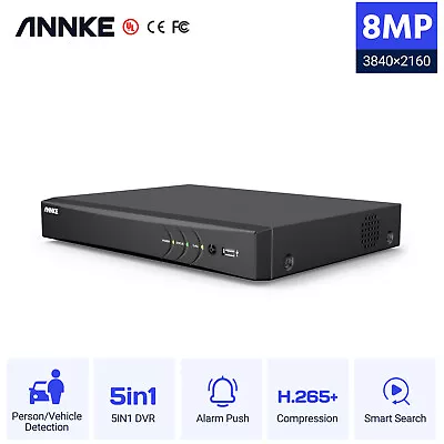 ANNKE 8MP H.265+ 8CH 5IN1 DVR Digital Video Recorder Person /Vehicle Detection • £125.99