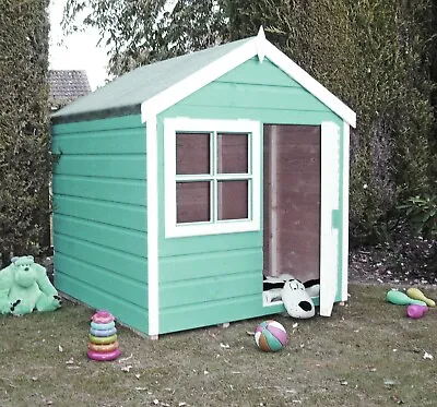 4x4 CHILDRENS WOODEN WENDY PLAYHOUSE KIDS WOOD GARDEN WINDOW PLAY HOUSE DEN 4FT • £289.94