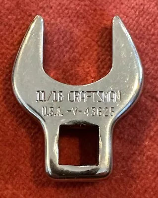 Craftsman V Series 43625  11/16”  3/8  Drive SAE Chrome Crowfoot Wrench  USA • $10