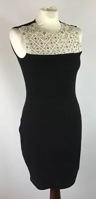 Needle And Thread Black Sleeveless Bodycon Cotton Dress Size 10 • £29.99