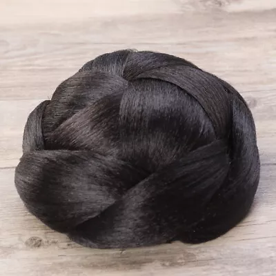  Updo Bun Wig 1b# Artificial Hair Braided To Weave Girls Natural Looking • £8.99