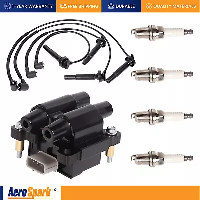 Ignition Coil & Wire Set & 4 Iridium Spark Plug Fit Subaru Impreza Forester 2.5L • $82.48