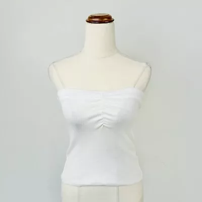 Viktoria & Woods Onyx Tube Crop Top White Ribbed Basic Size 1 8 AU NWT • $44.95