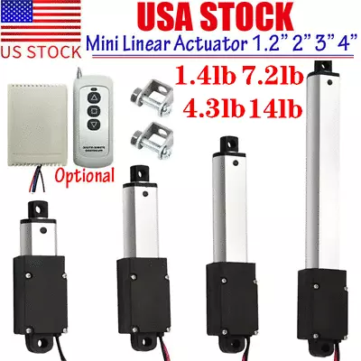 Electric Micro Mini Linear Actuator 12V 1.2  2  3  4  Stroke Fast Speed 6inch/s • $30.69