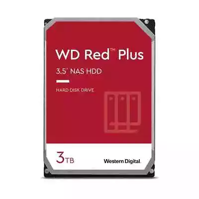 Western Digital Red Plus 3TB Internal HDD (5400RPM 3.5  SATA III 128MB Cache) • $139