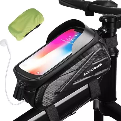 Bike Phone Holder Top Tube Mount Frame Bag Case Waterproof Touchscreen Sun Visor • £11.50