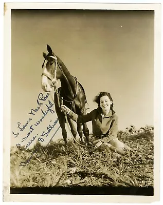 MAUREEN O'SULLIVAN W/ HORSE 1940s SIGNED ORIGINAL PHOTOGRAPH AUTOGRAPHED • $4.95