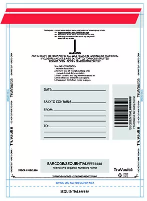 9 X12  Tamper Evident Plastic Deposit Bags - CLEAR 100/pack • $21.50