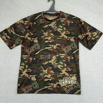 MMA Elite Shirt Mens Small Brown Green Camo Martial Arts T-shirt Short Sleeve • $12.30