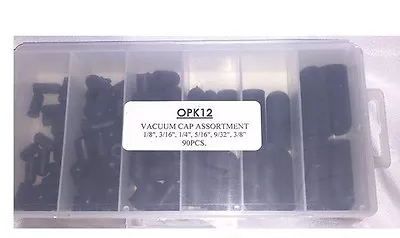 $19.57 • Buy 90 Pcs.  KIT 1/8 3/16 1/4 5/16 9/32 3/8  Rubber Vacuum Caps Assortment