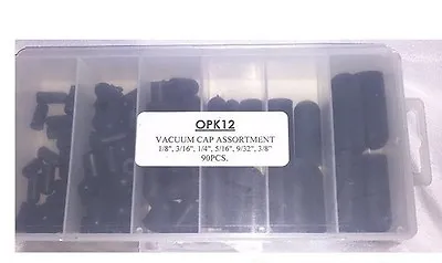 90 Pcs.  KIT 1/8 3/16 1/4 5/16 9/32 3/8  Rubber Vacuum Caps Assortment • $19.87