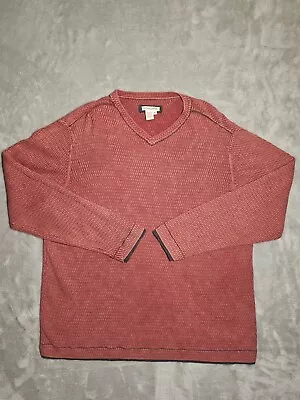 Carbon 2 Cobalt Sweater Textured V-Neck Pullover Size XL Cotton Red • $28.74