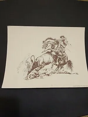 Vintage Rodeo Cowboy Comic Book Art Print  Trouble  1976 Albert Micale Unframed • $13.99