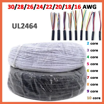 Flexible PVC Wire 30 AWG - 16 AWG Signal Control Cable 2/3/4/5/6/7/8/9/10 Cores • $7.45