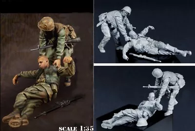 1/35 Resin USMC Fallen Comrade Vietnam War 2 Figures Unpainted Unassembled BL180 • $14.24