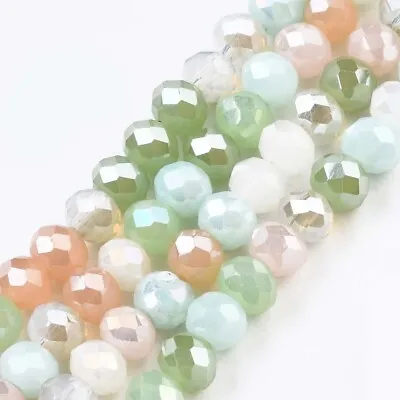 £2.89 • Buy Mixed Glass Beads Crystal Rondelle Abacus Faceted Jewellery Making AB 3mm X130