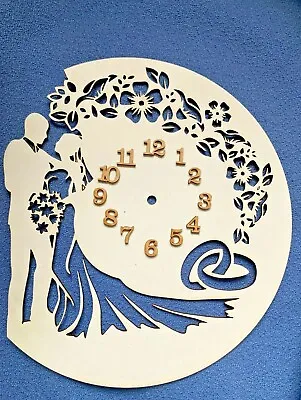 Wooden MDF Wedding Bridal   Clock Face Blank 25cm And 29cm • £9.50
