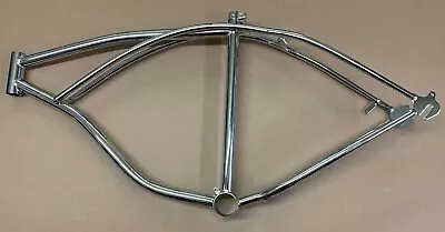 $149.99 • Buy New! Vintage Lowrider Steel 26  Beach Cruiser Bicycle Frame In Chrome.