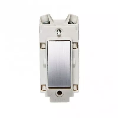 Crabtree 4535/6SC/WH Intermediate Grid Light Switch - Satin Chrome White Trim • £11.50