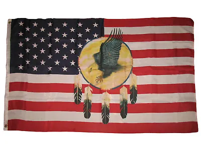 $9.88 • Buy Dreamcatcher Eagle US Flag 3x5 USA United States America Native American Indian