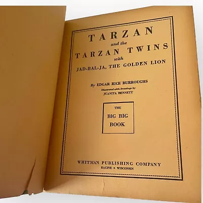 1936 TARZAN And The Tarzan Twins The Big Big Book Whitman Publishing *AS IS* • $29.90