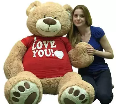 I Love You Giant 5 Foot Teddy Bear Soft 60 Inch Wears I Love You T-shirt • $199.99