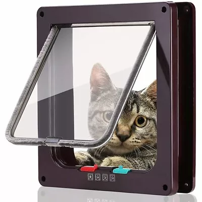 4-Way Large Pet Cat Puppy Dog Magnetic Lock Lockable Safe Flap Door US STOCK HOT • $17.58