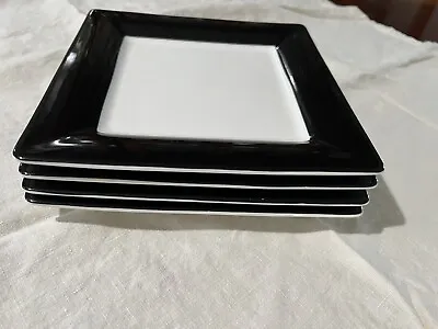 VILLEROY & BOCH Germany Square Salad Wonderful World Black 8  Set Of 4 • $47.96