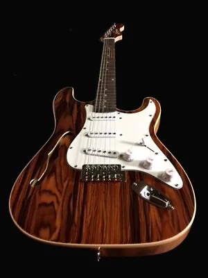 New Exotic Burl 6 String Semi-hollow Strat Style Electric Guitar • $147.25