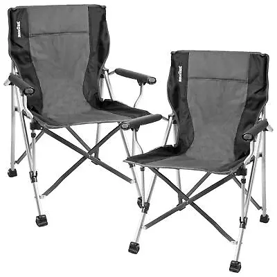 Brunner Raptor Folding Chair Grey X 2 Camping Fishing Outdoor Caravan Campervan • £114.95