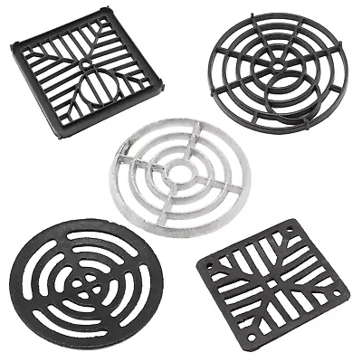 Cast Drain Cover Grate Man Hole Gully Grid Black Alloy Plastic Round Square • £16.95