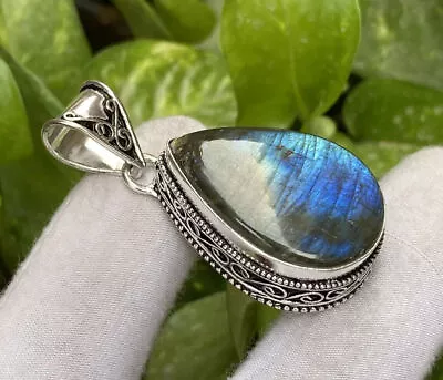 Labradorite Pendant 925 Sterling Silver Gemstone Handmade Jewelry Gift • £15.53