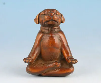 £23.99 • Buy Japanese OLD Boxwood Collectible Japanese Netsuke Vintage Seat Dog Statue