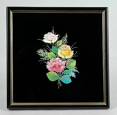 Kafka Industries #1098 Multicolor Framed Flowers Foil Screened Etchings 6.25 In • $12.74