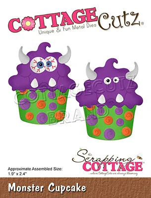 New Scrapping Cottage Cutz Metal Cutting Die Halloween Monster Cupcake  • £18