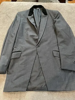 Vintage After Six Grey Tuxedo Jacket With Black Crushed Velvet Collar 42 Xl • $49.99