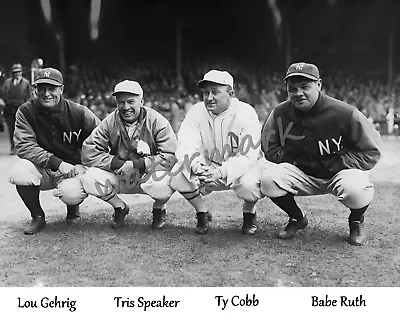 MLB 1928 Lou Gehrig Tris Speaker Ty Cobb Babe Ruth 8 X 10 Photo Picture • $5.99