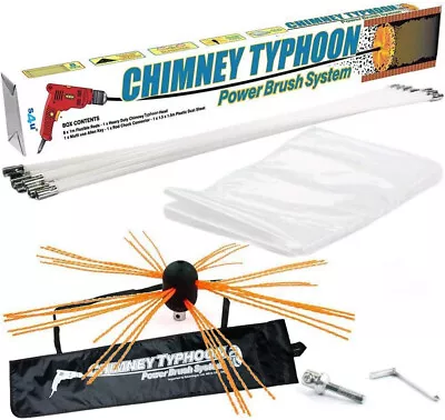 Flexible Chimney Sweep Set DIY Flue Sweeping Brush And Rod Kit Chimney Typhoon • $54.26