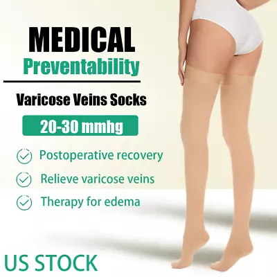 Surgical Thigh High Support Athletic Compression Stockings For Varicose Vein • $22.98