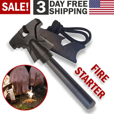 $8.99 • Buy Fire Starter Flint Steel Striker Ferro Rod Waterproof Firesteel Camping Lighter 