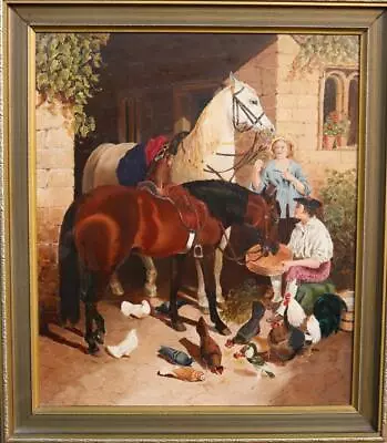 Antique Oil Painting After John F Herring Snr - Feeding The Horses • £275