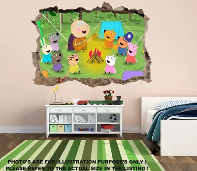 Peppa Pig Wall Stickers Baby Kids Bedroom Nursery Decor Art Mural Decal • £3.89