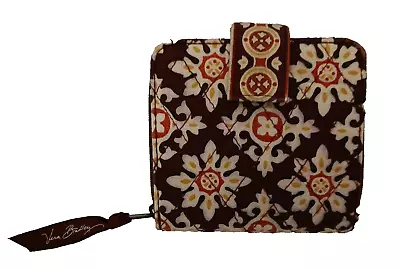 Vera Bradley Burgundy Medallion 2006 Quilted Bifold Mini Zip Wallet • $9.99