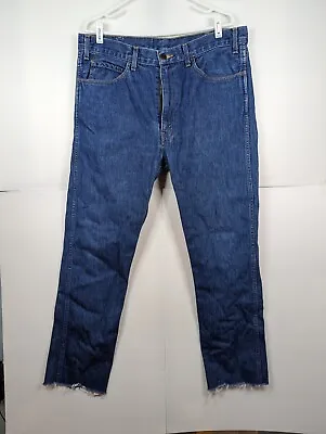 Vintage Levis 606 Jeans Mens 36x30 Big E Cut-Off Slim Denim Made USA *READ • $59.88