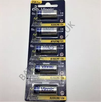 5x 12V L1028 BATTERY VINNIC ALKALINE L1028F L1028 LRV08 23A MN21 A23 EXPIRY 5/26 • £5.15