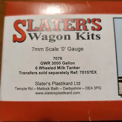 Salters Gwr 6 Wheel Tank Wagon O Gauge Kit • £25