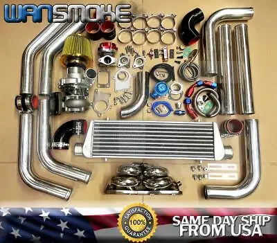 Black For CA18 For Silvia S12 S13 200sx T3/T4 Turbo Kit Manifold Intercooler BOV • $758.90