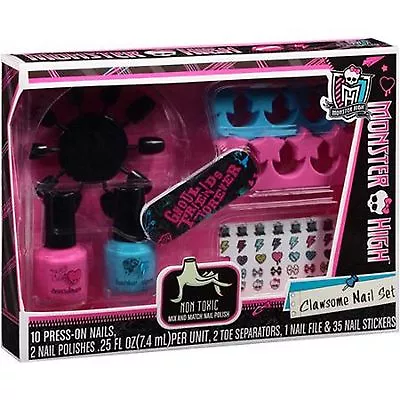 Monster High Clawsome Nail Set: Press-ons File Stickers & 2 Polishes • $5.88