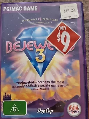 Bejeweled 3 (2010) PC CD ROM Computer Video Game Puzzle Board Game PopCap • $8