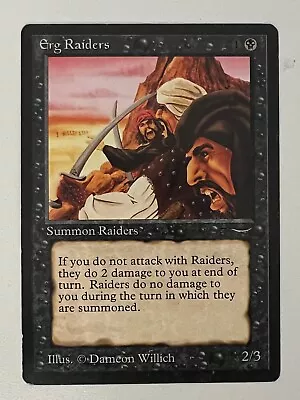 Magic The Gathering MTG Arabian Nights Erg Raiders Dark MP  (Beta Bob) • $4.25